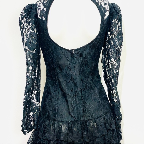Wednesday Dresses Collections / Beene Black Lace Dress with ruffles - Picture 11 of 16